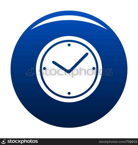 Clock icon vector blue circle isolated on white background . Clock icon blue vector