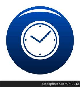 Clock icon vector blue circle isolated on white background . Clock icon blue vector