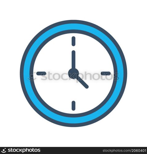 clock icon vector flat design