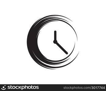 Clock icon vector flat illustration design template