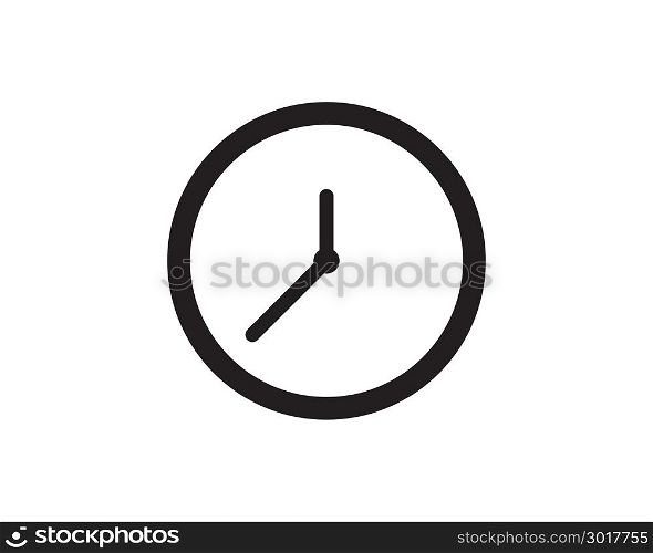 Clock icon vector flat illustration design template