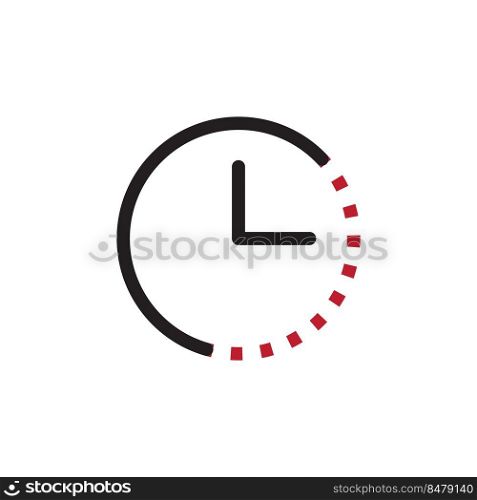 Clock icon vector logo design template flat style illustration