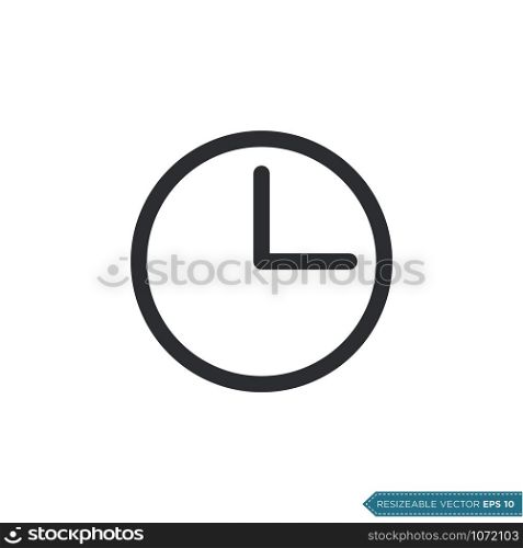 Clock Icon Vector Template Flat Design