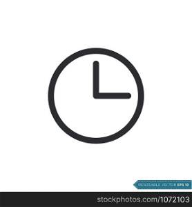 Clock Icon Vector Template Flat Design