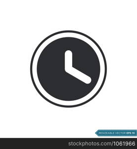 Clock Icon Vector Template Flat Design Illustration Design