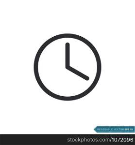 Clock Icon Vector Template Flat Design Illustration Design