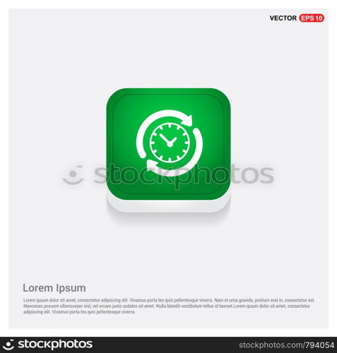 Clock IconGreen Web Button - Free vector icon