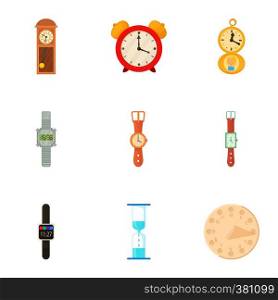 Clock icons set. Cartoon illustration of 9 clock vector icons for web. Clock icons set, cartoon style