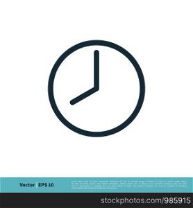 Clock Line Art Icon Vector Logo Template Illustration Design. Vector EPS 10.