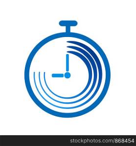 Clock logo icon flat design, stock vector illustration