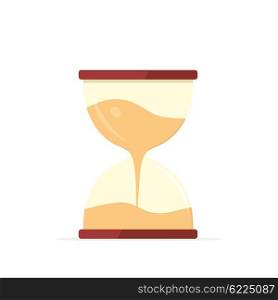 Clock logo icon isolated. Hourglass watch object, time office symbol flat icon. Time vector icon. Timer clock isolated