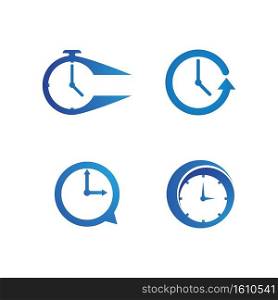 clock logo icon vector template illustration design