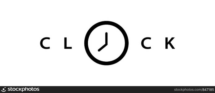 Clock logo. Time logo. Clock logo in flat design. Eps10. Clock logo. Time logo. Clock logo in flat design
