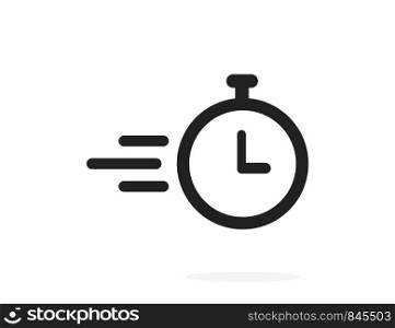 Clock or time flying icon isolated on white background. Timer sign. Flat time design concept. EPS 10. Clock or time flying icon isolated on white background. Timer sign. Flat time design concept.