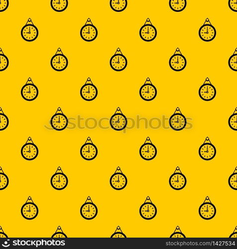 Clock pattern seamless vector repeat geometric yellow for any design. Clock pattern vector