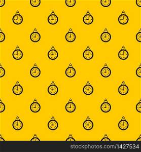 Clock pattern seamless vector repeat geometric yellow for any design. Clock pattern vector