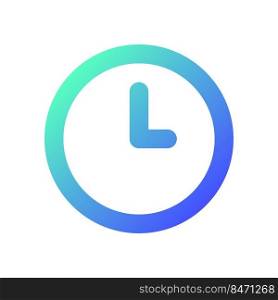 Clock pixel perfect gradient linear ui icon. Set alarm. Tracking time. Snooze feature. Daily reminder. Line color user interface symbol. Modern style pictogram. Vector isolated outline illustration. Clock pixel perfect gradient linear ui icon
