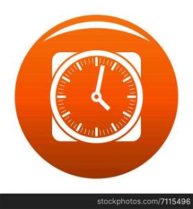 Clock retro icon. Simple illustration of clock retro vector icon for any design orange. Clock retro icon vector orange