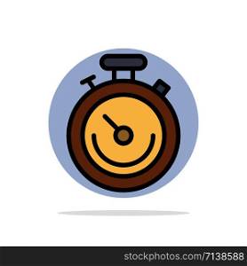 Clock, Sports, Stopwatch, Time Abstract Circle Background Flat color Icon