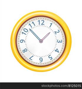 clock time alarm. hour watch. business timer. retro object. wall alert. wake bell. classic reminder vector, illustration, 3d, realistic, realism. clock time alarm 3d realistic vector