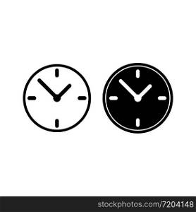 Clock time icon in black on an isolated white background. EPS 10. Clock time icon in black on an isolated white background. EPS 10.
