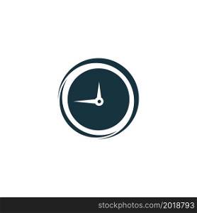 Clock time icon logo design template vector