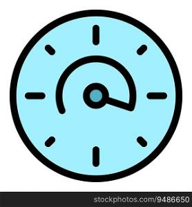 Clock time icon outline vector. Duration web. Open date color flat. Clock time icon vector flat
