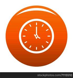 Clock time icon. Simple illustration of clock time vector icon for any design orange. Clock time icon vector orange