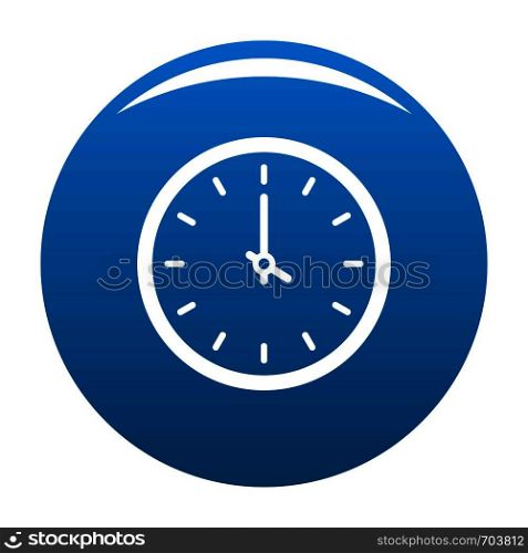 Clock time icon vector blue circle isolated on white background . Clock time icon blue vector