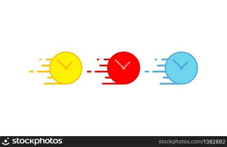 Clock time icons set in modern colour design concept on isolated white background. EPS 10 vector. Clock time icons set in modern colour design concept on isolated white background. EPS 10 vector.