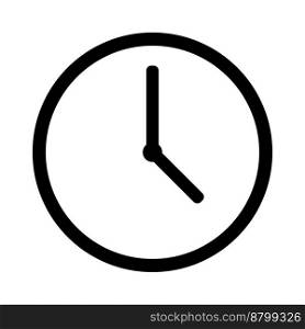 Clock, vector icon. Clock black stroke on a white background.