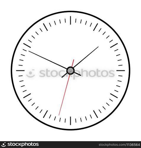 Clock vector icon isolated on white background