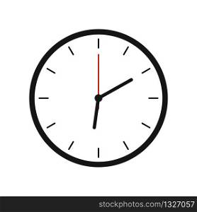 Clock vector illustration on white background. Office clock illustration. Countdown clock counter timer. Countdown art design. EPS 10