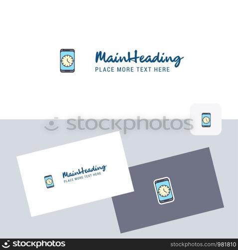 Clock vector logotype with business card template. Elegant corporate identity. - Vector
