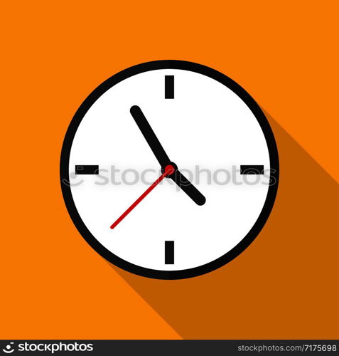 Clock vector on yellow background with shadow in trendy flat design. Time concept. EPS 10. Clock vector on yellow background with shadow in trendy flat design. Time concept.