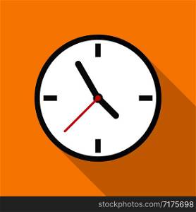 Clock vector on yellow background with shadow in trendy flat design. Time concept. EPS 10. Clock vector on yellow background with shadow in trendy flat design. Time concept.