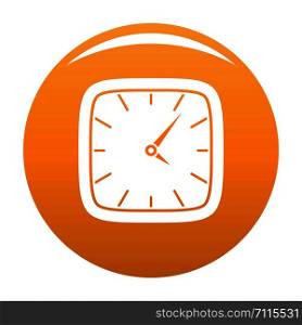 Clock wall icon. Simple illustration of clock wall vector icon for any design orange. Clock wall icon vector orange