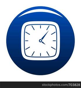 Clock wall icon vector blue circle isolated on white background . Clock wall icon blue vector