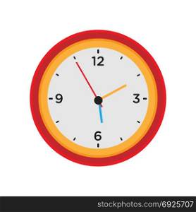 Clock wall vector round time isolated white icon. Watch hour illustration circle minute black classic office pointer design