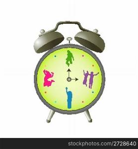clock with children silhouettes