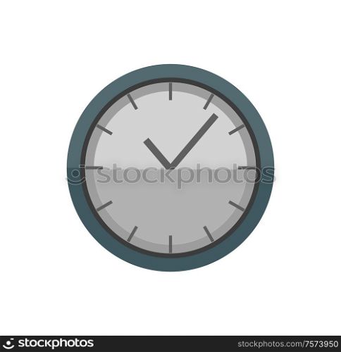 Clock with hands and lines vector, time measuring machine isolated icon. Design of watch, alarm with hours, minutes and seconds. Timer organizing item. Clock with Hands and Lines, Time Isolated Icon