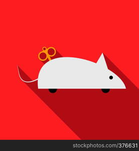 Clockwork mouse icon. Flat illustration of clockwork mouse vector icon for web. Clockwork mouse icon, flat style