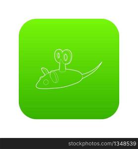Clockwork mouse icon green vector isolated on white background. Clockwork mouse icon green vector