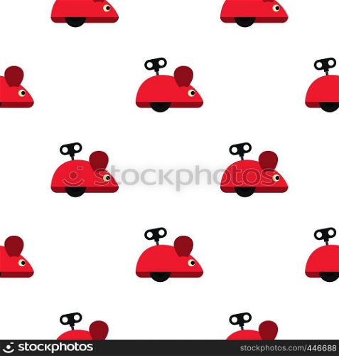 Clockwork mouse pattern seamless background in flat style repeat vector illustration. Clockwork mouse pattern seamless