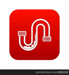 Clog in the pipe icon digital red for any design isolated on white vector illustration. Clog in the pipe icon digital red