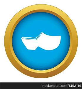 Clogs icon blue vector isolated on white background for any design. Clogs icon blue vector isolated