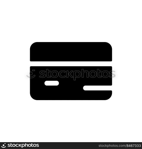 Close bank account black glyph ui icon. Payment card. Electronic operations. User interface design. Silhouette symbol on white space. Solid pictogram for web, mobile. Isolated vector illustration. Close bank account black glyph ui icon