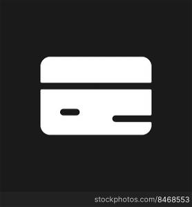 Close bank account dark mode glyph ui icon. Electronic operations. User interface design. White silhouette symbol on black space. Solid pictogram for web, mobile. Vector isolated illustration. Close bank account dark mode glyph ui icon
