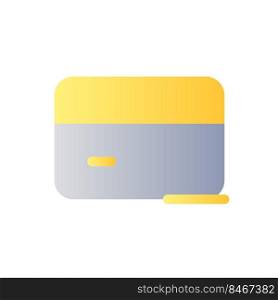 Close bank account flat gradient color ui icon. Payment card. Banking, finance. Electronic operations. Simple filled pictogram. GUI, UX design for mobile application. Vector isolated RGB illustration. Close bank account flat gradient color ui icon