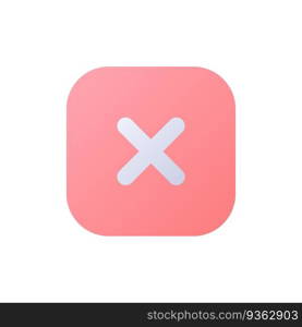 Close button pixel perfect flat gradient two-color ui icon. Leave webpage function. System error. Simple filled pictogram. GUI, UX design for mobile application. Vector isolated RGB illustration. Close button pixel perfect flat gradient two-color ui icon